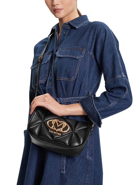 EMBOSSED Borsa a tracolla, doppia portabilit&agrave; Nero - Borse Donna