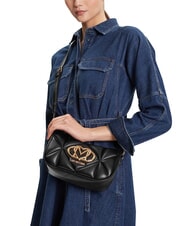 LOVE MOSCHINO EMBOSSED Borsa a tracolla, doppia portabilit&agrave; Nero - Borse Donna - 2