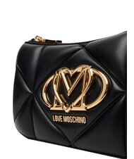 LOVE MOSCHINO EMBOSSED Borsa a tracolla, doppia portabilit&agrave; Nero - Borse Donna - 5