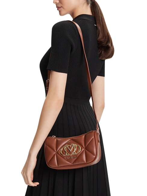 EMBOSSED Borsa a tracolla, doppia portabilit&agrave; castagna - Borse Donna
