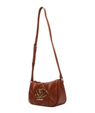 LOVE MOSCHINO EMBOSSED Borsa a tracolla, doppia portabilit&agrave; castagna - Borse Donna - 4