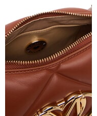 LOVE MOSCHINO EMBOSSED Borsa a tracolla, doppia portabilit&agrave; castagna - Borse Donna - 5