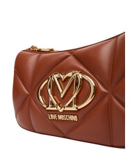 LOVE MOSCHINO EMBOSSED Borsa a tracolla, doppia portabilit&agrave; castagna - Borse Donna - 6