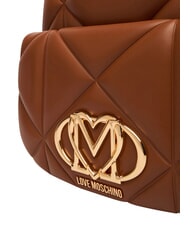 LOVE MOSCHINO EMBOSSED Zaino con tasca frontale castagna - Borse Donna - 6