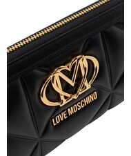 LOVE MOSCHINO EMBOSSED Portafoglio large zip around Nero - Portafogli Donna - 4
