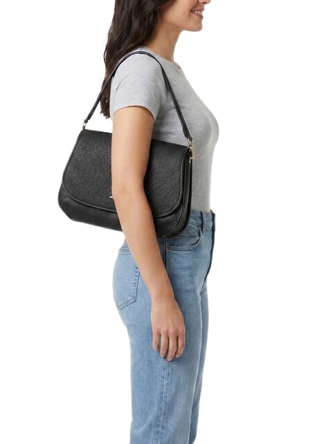 HOLMES Borsa a spalla, con tracolla, in pelle black - Borse Donna