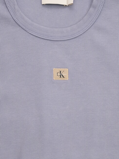 WASHED WOVEN LABEL T-shirt a manica corta, in cotone purple - T-shirt e Top Donna
