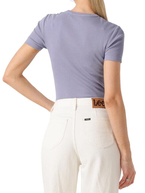 WASHED WOVEN LABEL T-shirt a manica corta, in cotone purple - T-shirt e Top Donna