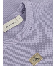 CALVIN KLEIN WASHED WOVEN LABEL T-shirt a manica corta, in cotone purple - T-shirt e Top Donna - 4