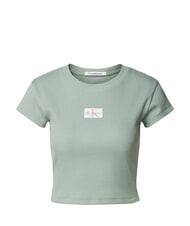 CALVIN KLEIN WOVEN LABEL T-shirt a manica corta, in cotone grey - T-shirt e Top Donna - 5