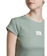 CALVIN KLEIN WOVEN LABEL T-shirt a manica corta, in cotone grey - T-shirt e Top Donna - 3