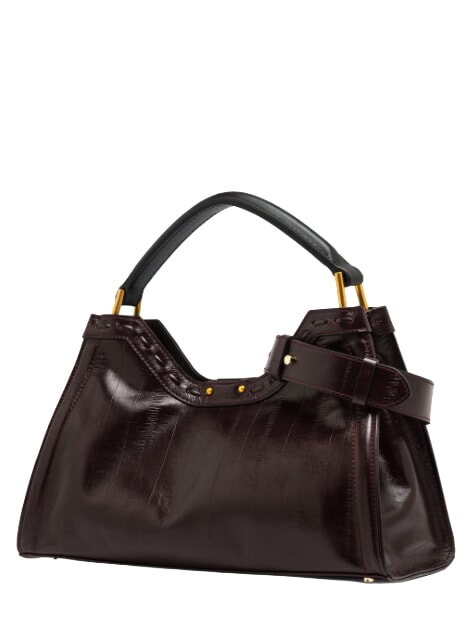 AURORA Borsa a mano con tracolla, in pelle antique ruby - Borse Donna