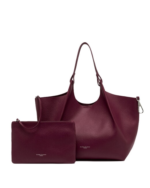 DUA Borsa a spalla grande in pelle antique ruby - Borse Donna