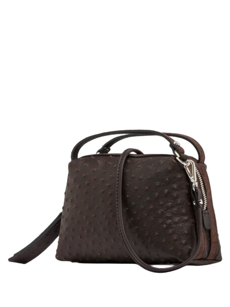 ALIFA Borsa mini a mano con tracolla, in pelle espresso - Borse Donna