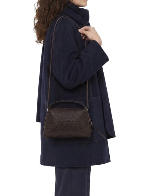 ALIFA Borsa mini a mano con tracolla, in pelle espresso - Borse Donna