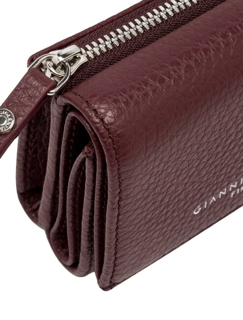 WALLETS GRAIN Portafoglio piccolo in pelle martellata antique ruby - Portafogli Donna