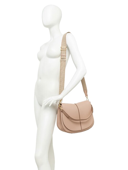 HELENA ROUND Borsa a spalla con tracolla, in pelle BLU NAVY - Borse Donna