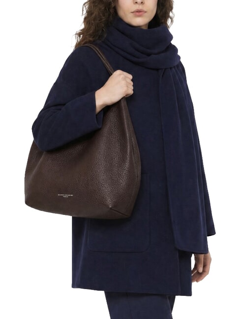 DUA Borsa a spalla grande in pelle espresso - Borse Donna