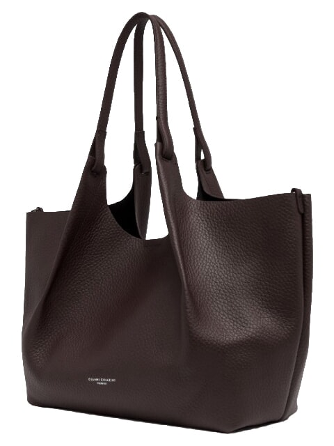 DUA Borsa a spalla grande in pelle espresso - Borse Donna