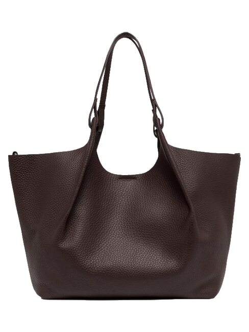 DUA Borsa a spalla grande in pelle espresso - Borse Donna