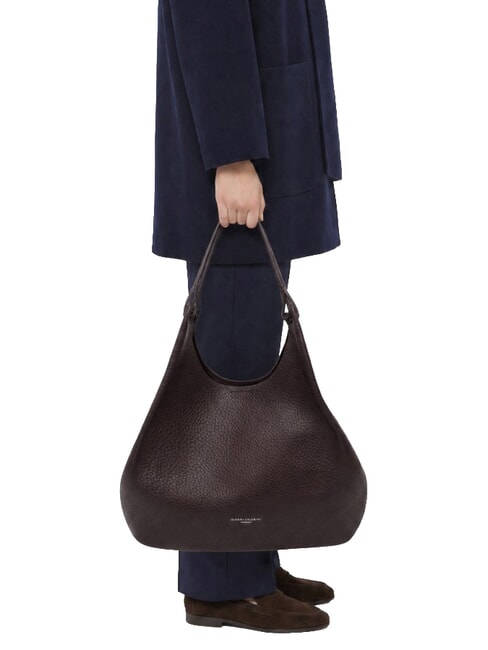 DUA Borsa a spalla grande in pelle espresso - Borse Donna