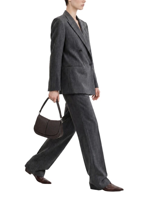 HELENA ROUND Borsa a spalla con tracolla, in pelle espresso - Borse Donna