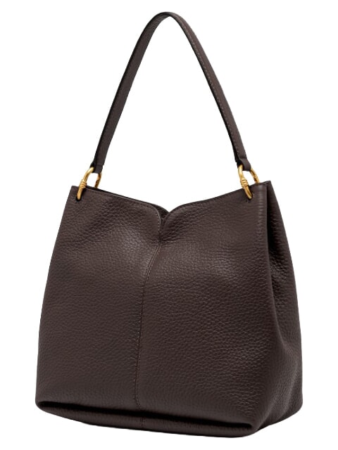 SANDRA Borsa a spalla con tracolla, in pelle espresso - Borse Donna