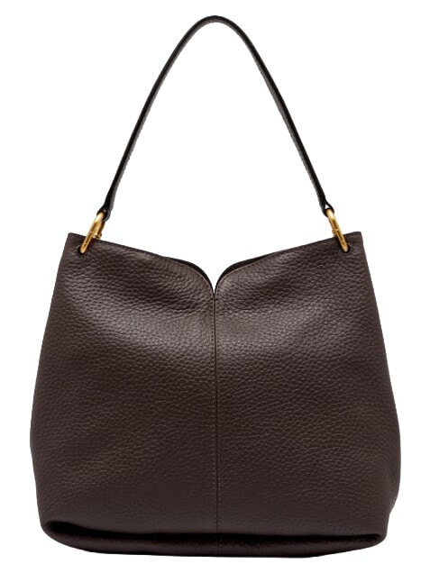 SANDRA Borsa a spalla con tracolla, in pelle espresso - Borse Donna