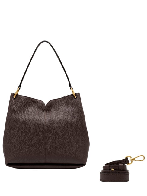 SANDRA Borsa a spalla con tracolla, in pelle espresso - Borse Donna