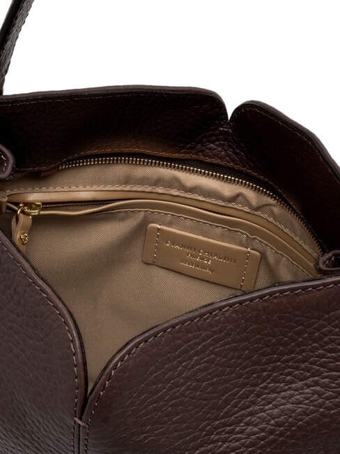 SANDRA Borsa a spalla con tracolla, in pelle espresso - Borse Donna