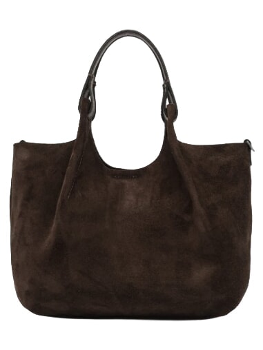 DUA Borsa a spalla con tracolla, in pelle moka - Borse Donna