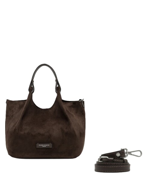 DUA Borsa a spalla con tracolla, in pelle moka - Borse Donna