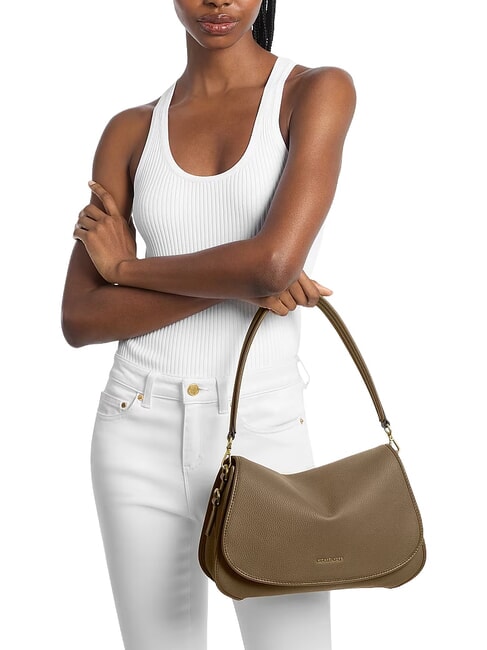 HOLMES Borsa a spalla, con tracolla, in pelle loden - Borse Donna