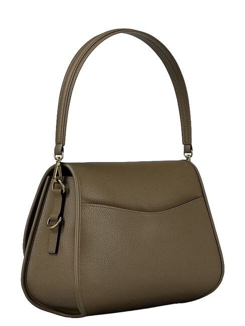 HOLMES Borsa a spalla, con tracolla, in pelle loden - Borse Donna
