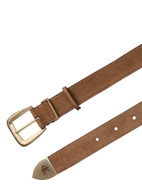 HW END TIP Cintura in pelle suede delicioso/antique silver - Cinture
