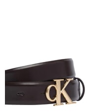 CALVIN KLEIN ROUND CK BUCKLE Cintura in pelle delicioso/antique silver - Cinture - 3