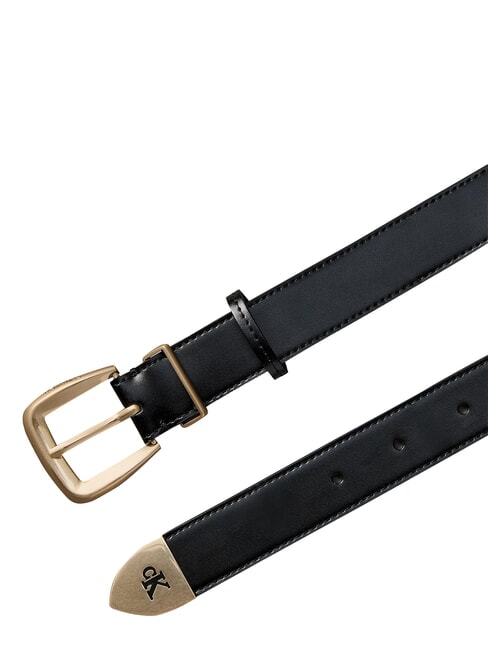 HW END TIP Cintura in pelle black / antique light gold - Cinture