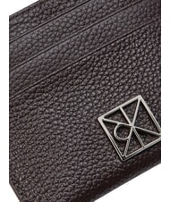 CALVIN KLEIN HARDWARE EMBLEM PEBB Portacard piatto in pelle delicioso/antique silver - Portafogli Donna - 3