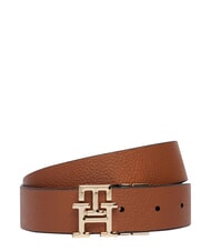 TOMMY HILFIGER TH LOGO Cintura doubleface in pelle black/ cognac - Cinture - 3