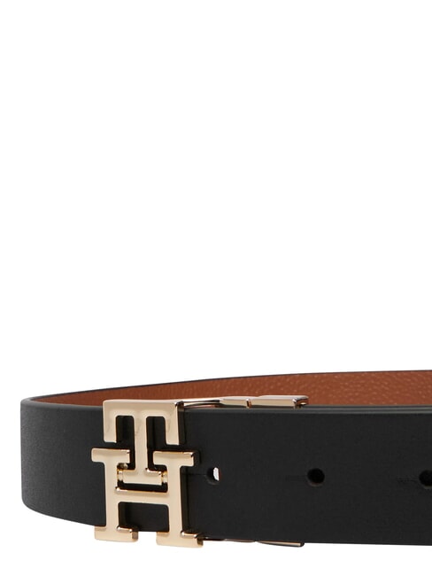 TH LOGO Cintura doubleface in pelle black/ cognac - Cinture