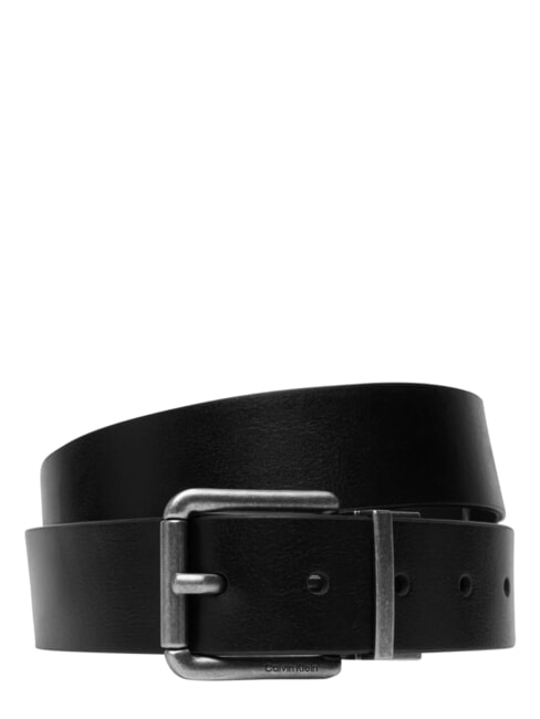 CASUAL ROLLER Cintura reversibile in pelle black/ck dark brown/antique s - Cinture