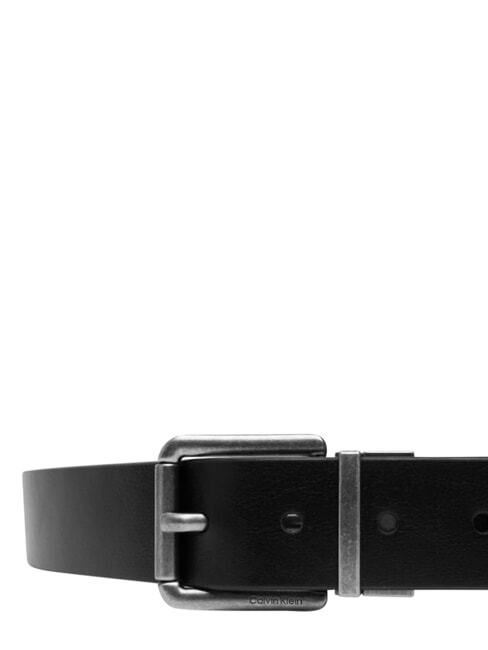 CASUAL ROLLER Cintura reversibile in pelle black/ck dark brown/antique s - Cinture