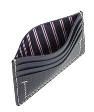 TOMMY HILFIGER TH MICRO FLAG Portacard piatto in pelle space blue - Portafogli Uomo - 3