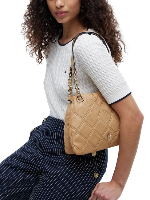 TH FEMININE Borsa trapuntata, a spalla classic khaki - Borse Donna