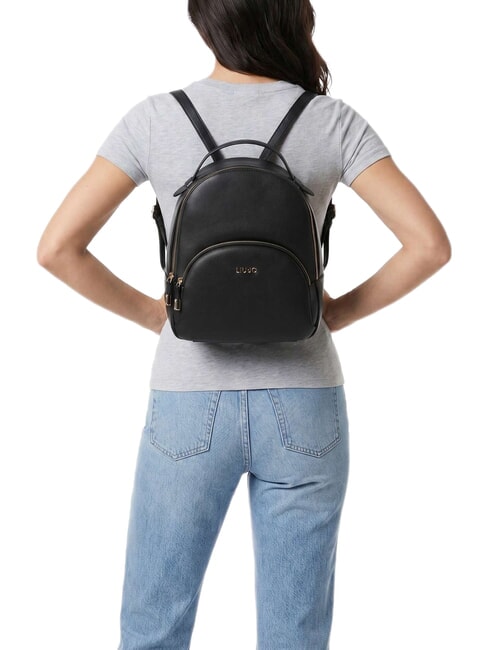 MANHATTAN Zaino con tasca frontale NERO - Borse Donna
