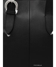 COCCINELLE FERN Shopping Bag in pelle Nero - Borse Donna - 4