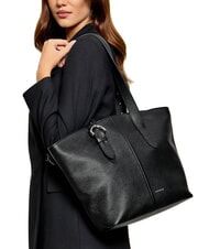 COCCINELLE FERN Shopping Bag in pelle Nero - Borse Donna - 2