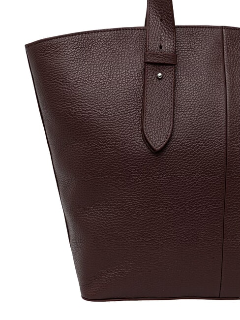 FERN Shopping Bag in pelle berry - Borse Donna