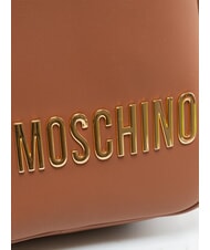 LOVE MOSCHINO BOLD LOVE Zaino piccolo con logo in rilievo castagna - Borse Donna - 3