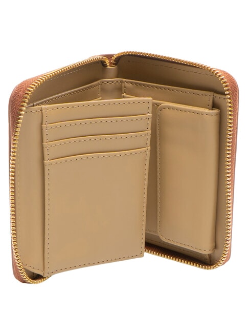 EMBOSSED Portafoglio piccolo ziparound castagna - Portafogli Donna